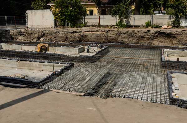 Framework for the foundation of the building